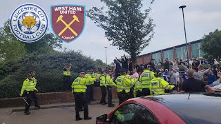 Leicester City & West Ham fans CLASH after full time!!