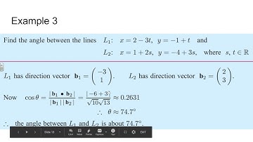 IB Math AA HL Ch 13B Angle Between Two Lines