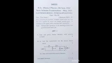 #mdu#bsc. hons# Physics# 5th sem# question paper# Electronic devices