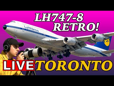 馃敶LIVE Lufthansa 747-8 Retro Arrival Toronto (YYZ) Airport! July 7th, 2025!
