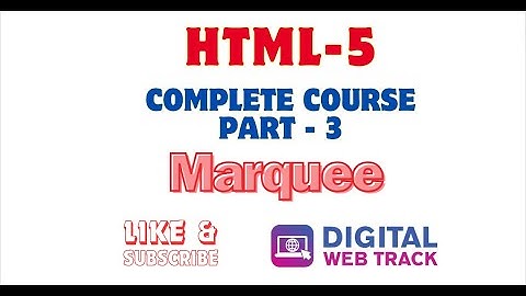 Marquee tag in html | Hindi | All Attributes | Direction | Behavior | Loop