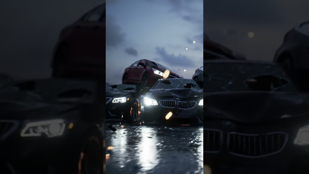 Unbelievable Chain Reaction Crash in Slow Motion