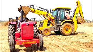 New Jcb 3dx Xtra Machine Loading Red Mud In Old Two Mahindra Tractor | Jcp Machine | Jcp Cartoon