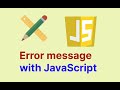 Error message with JavaScript in Oracle Apex