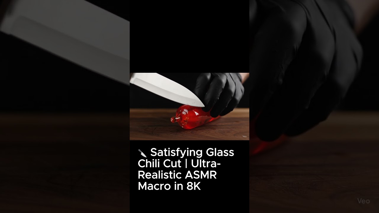 🔪 Satisfying Glass Chili Cut | Ultra-Realistic ASMR Macro in 8K 