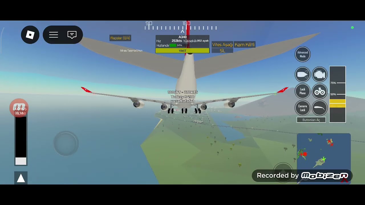 İzlorni-Cyprus Airbus A 340 seferi