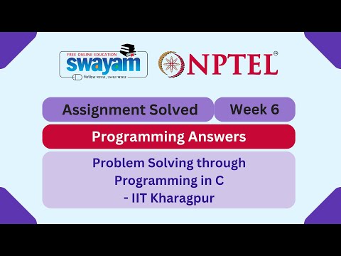Problem Solving Through Programming In C Week 6 || Programming Answers | #nptel #nptel2025 #myswayam