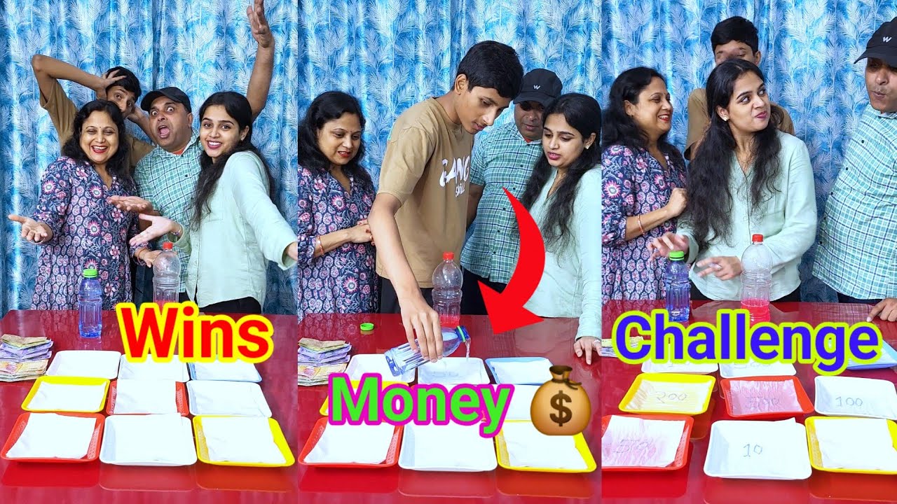 Bottle flip And win Money  🤑 Challenge With Family || Funny Game 