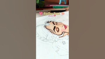 Radha Rani Drawing💖 Colour PencilWith💖🤩#shorts #radharani#radhashtami #drawing#krishna