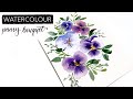 How To Paint A Watercolour Pansy Bouquet