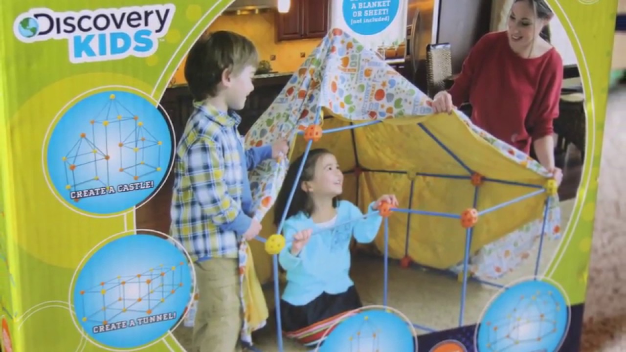 discovery kids 77 piece construction fort set