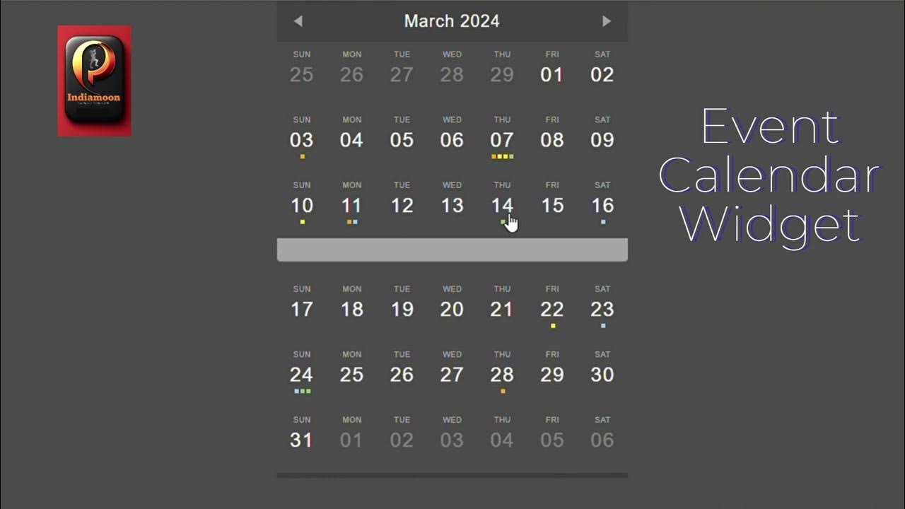 📅 Create Your Own Event Calendar Widget | HTML, CSS, JavaScript ...