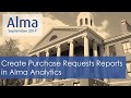 Alma September 2019 Release: Create Purchase Requests Reports in Alma Analytics