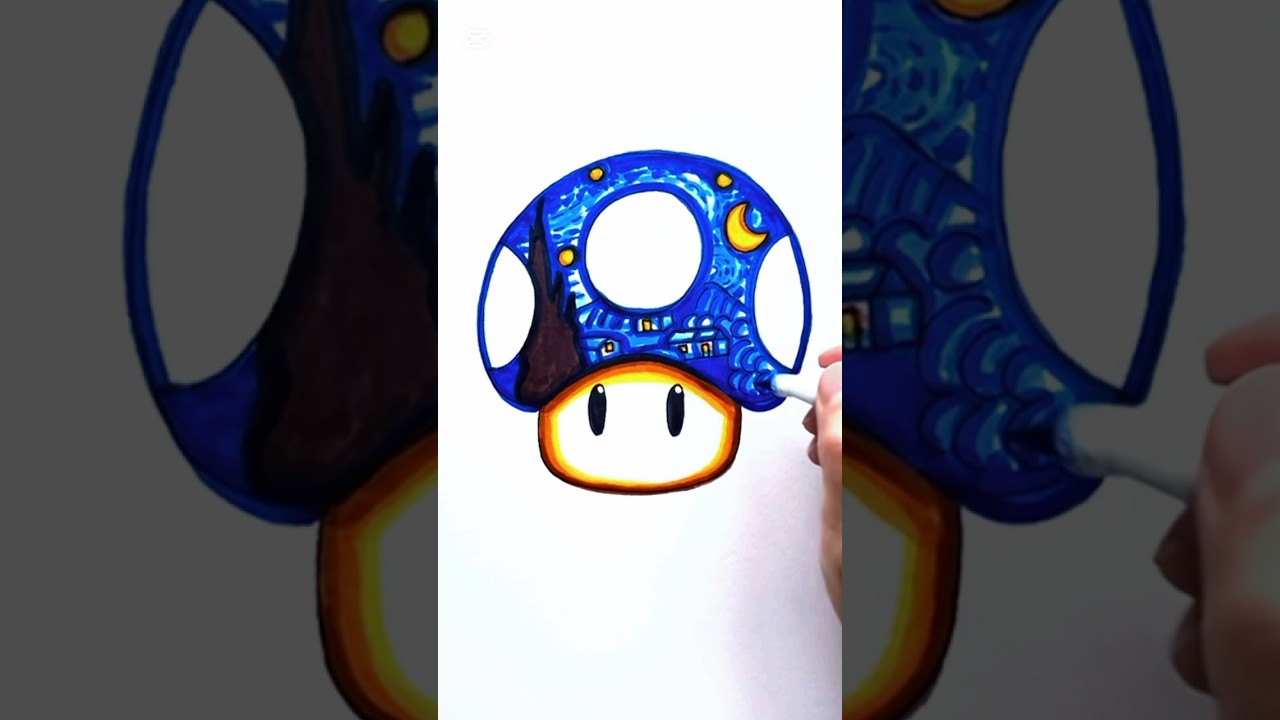 A “Starry Night” Mario Mushroom by Leayah 