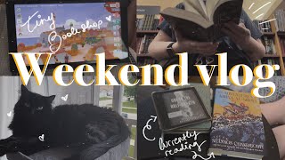 BOOK HAULS, REREADS, AND DYSTOPIAN ROBOT SCIFI || a weekend vlog