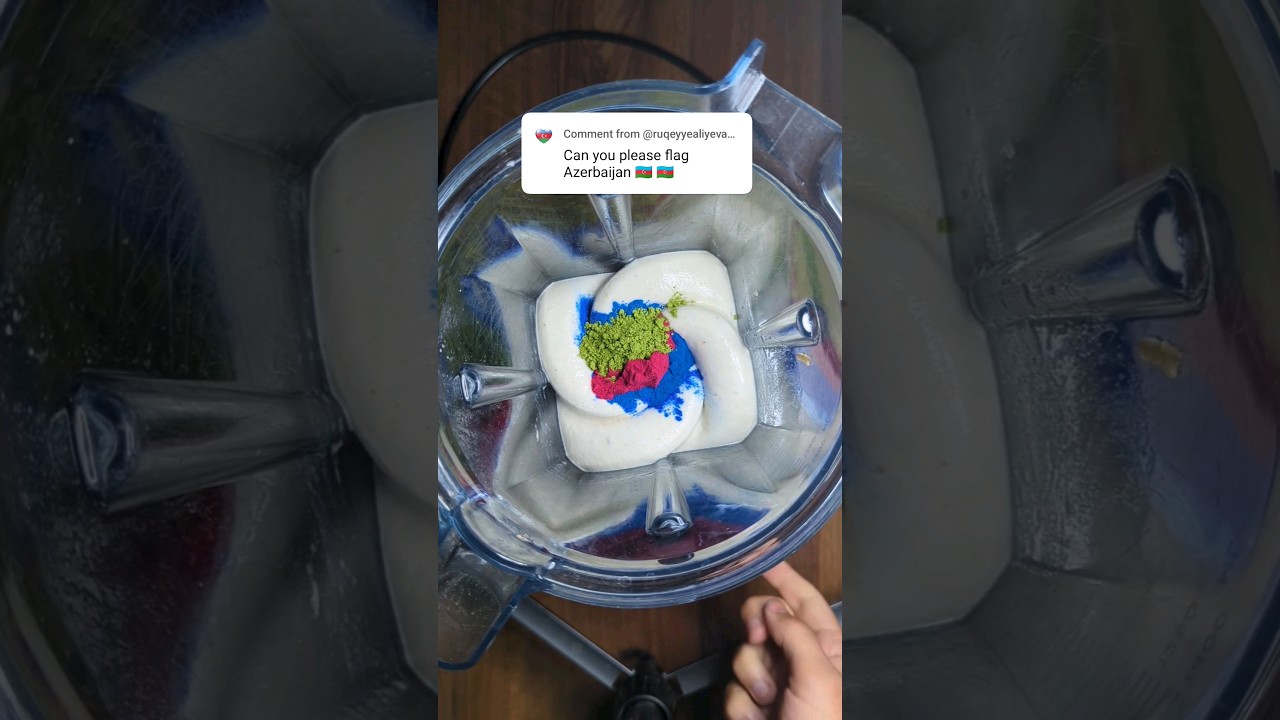 Making an Azerbaijan Flag Themed Smoothie 🇦🇿 #springonshorts