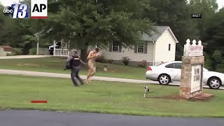 Manhunt ends with capture of naked man