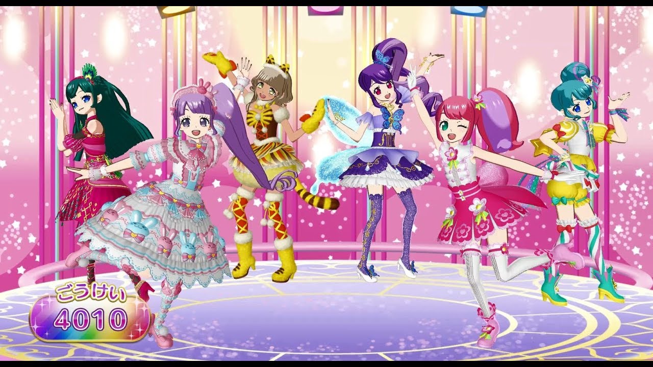 프리파라 닌텐도 스위치 - 6인 라이브 「헬로헬로 프렌즈」 트윙클리본 스위트 사이륨 원피스