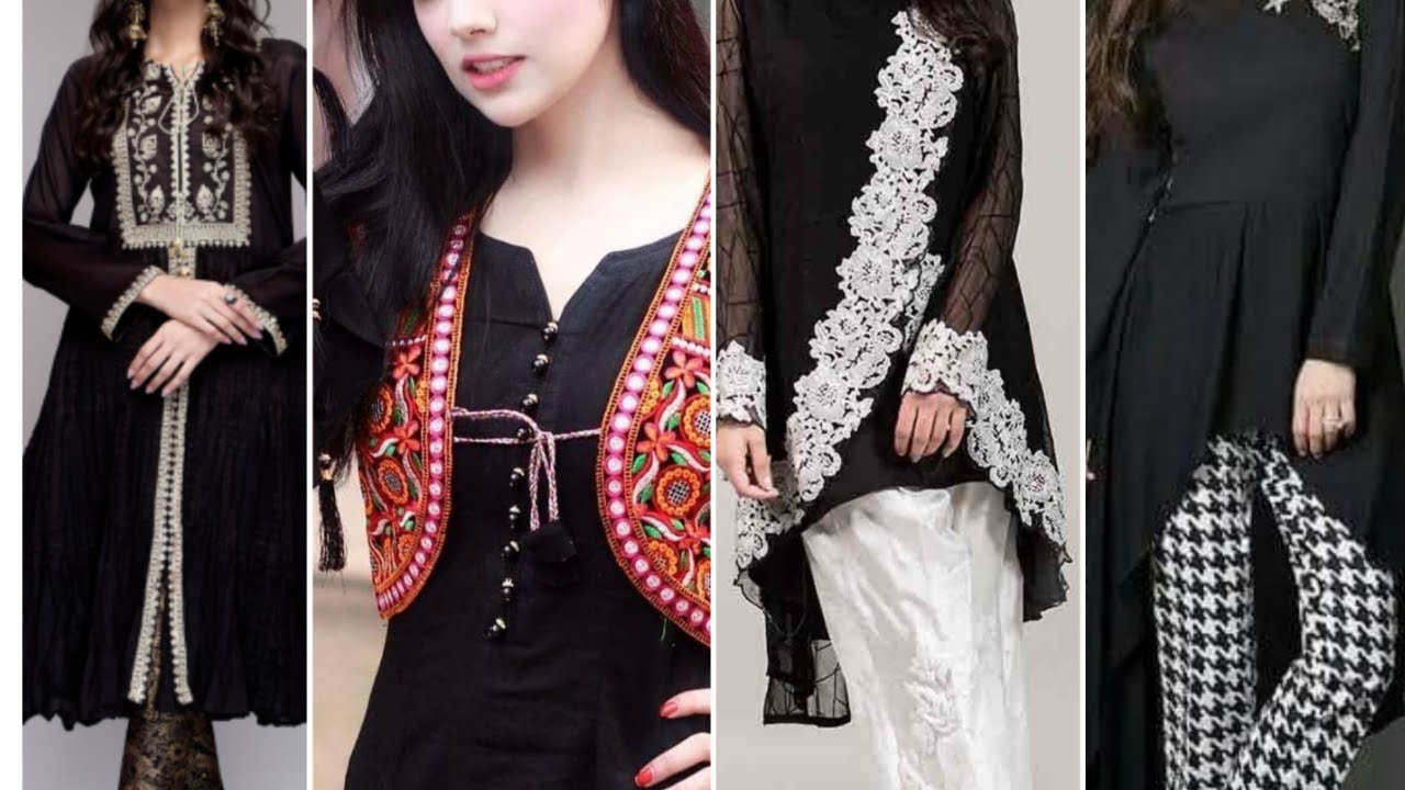Top trend 2020 black dress ideas/ new classy black kurti design 