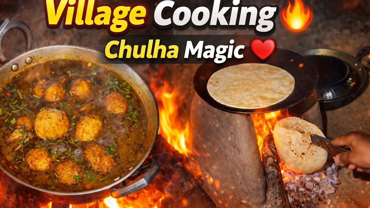 Village Style Egg Curry & Roti on Chulha 😍🔥 #vlog - YouTube
