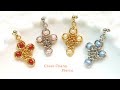 ピン不要。クロスチャームピアス/チェインメイルジュエリー/ハンドメイドアクセサリー作り方