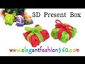 Rainbow Loom Present/Gift Box 3D Charms - How to Loom Bands Tutorial Christmas/Holiday/Ornaments