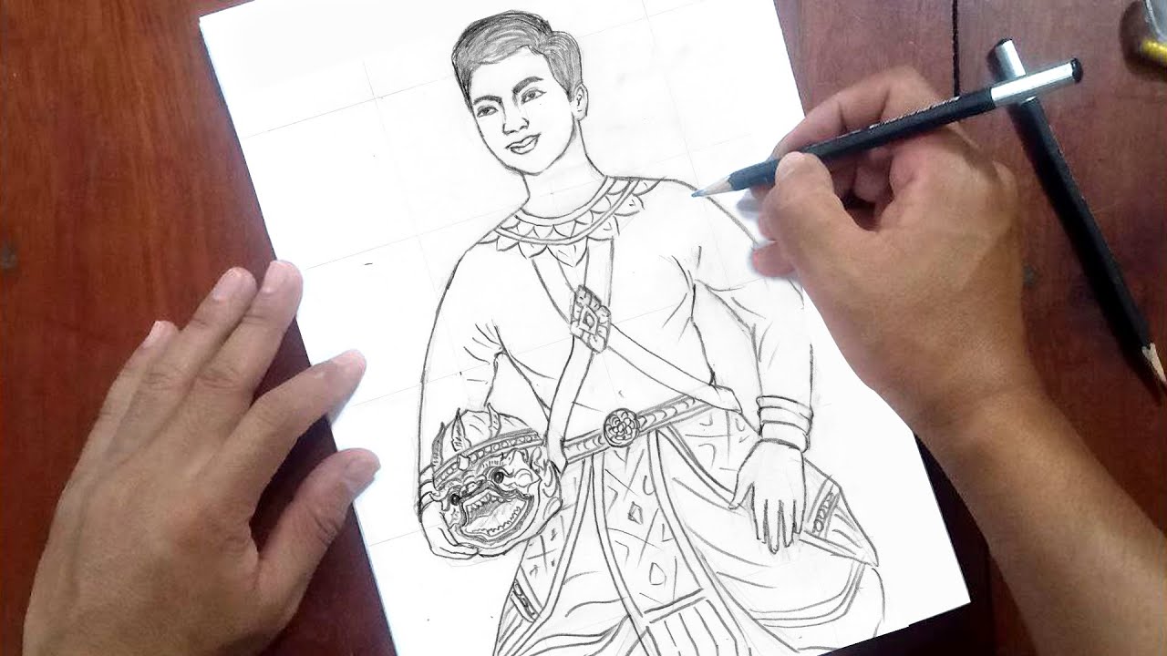 How to draw Khmer theater art forms