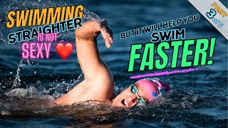 How to stop crossing over and snaking to swim much straighter freestyle in the open water or pool!