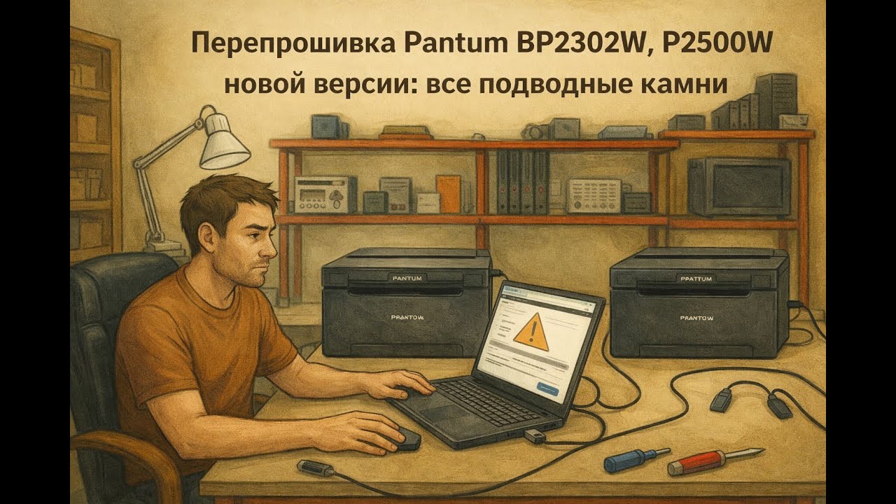 Перепрошивка Pantum BP2302W, P2500W новой версии: все подводные камни