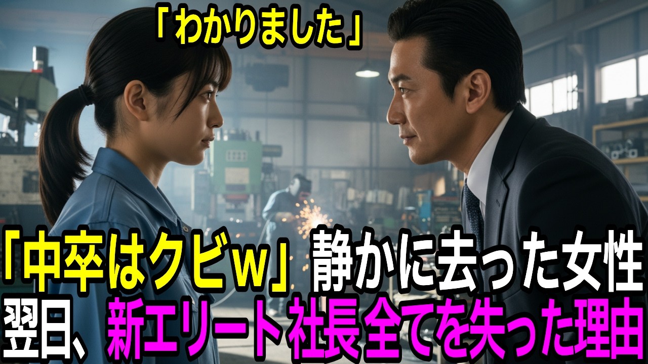 「中卒はクビ」女性の正体を知らない新エリート社長。「わかりました」と去った結果…