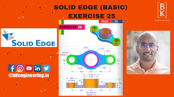 Solid Edge Basic Exercise 25 | Mechanical Engineering | CAD | For Beginners | BK Engineering
