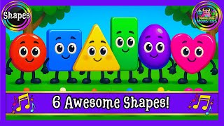 6 Awesome Shapes Learn Shapes Song Magic Mini Monsters