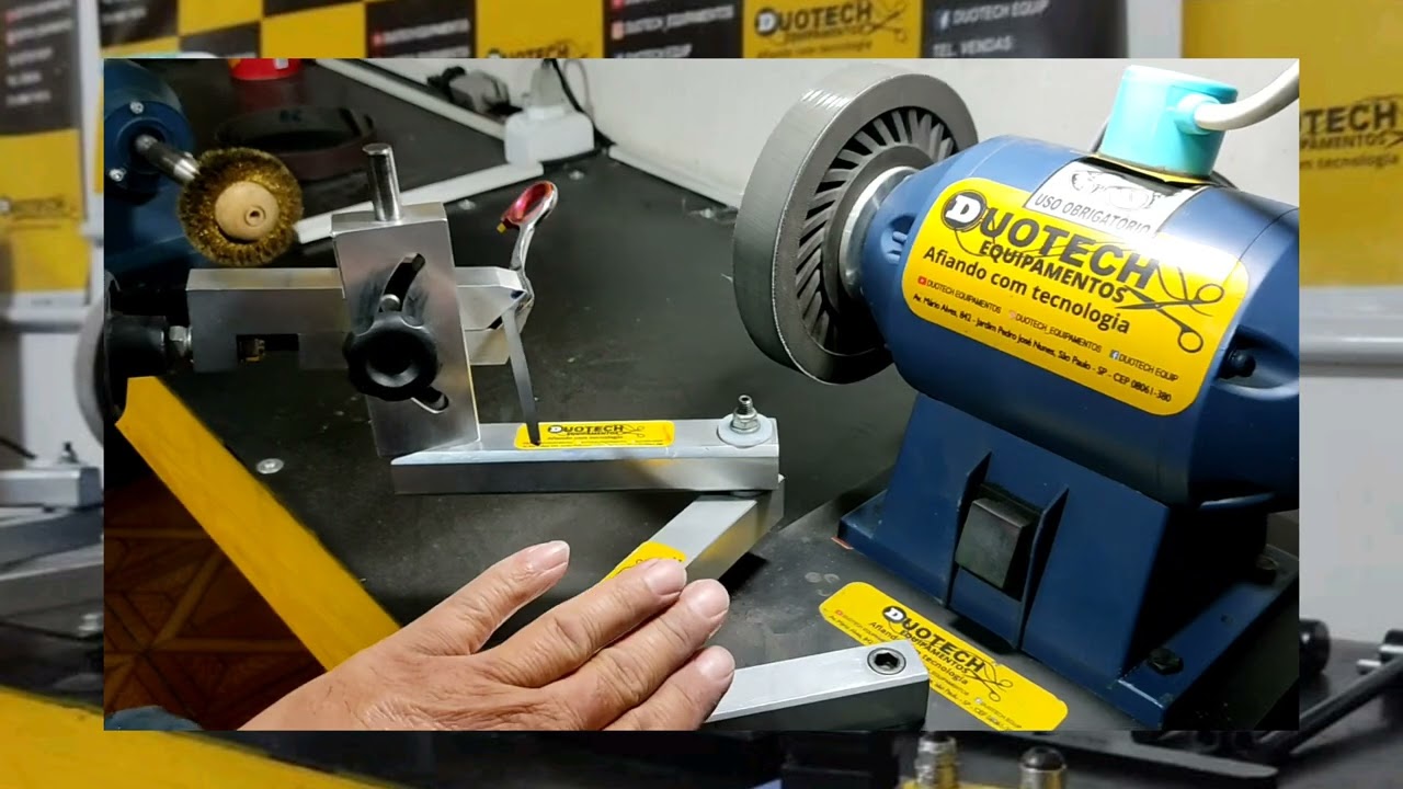 Afiação da tesoura fio navalha japonês, Afiando e polindo - qualidade só a Duotech Equipamentos do🇧🇷