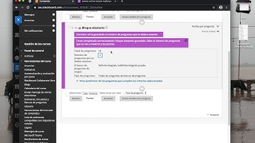 Elegir preguntas para un test en blackboard