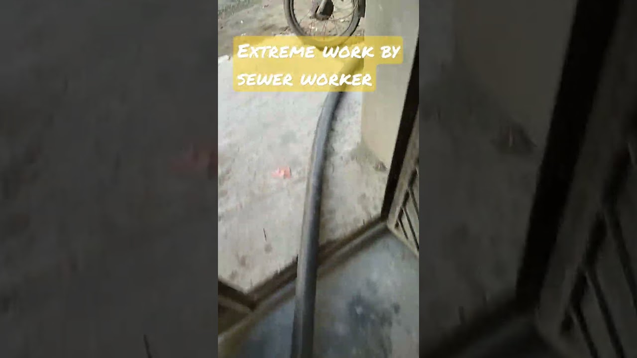 Extreme work by sewer worker 
