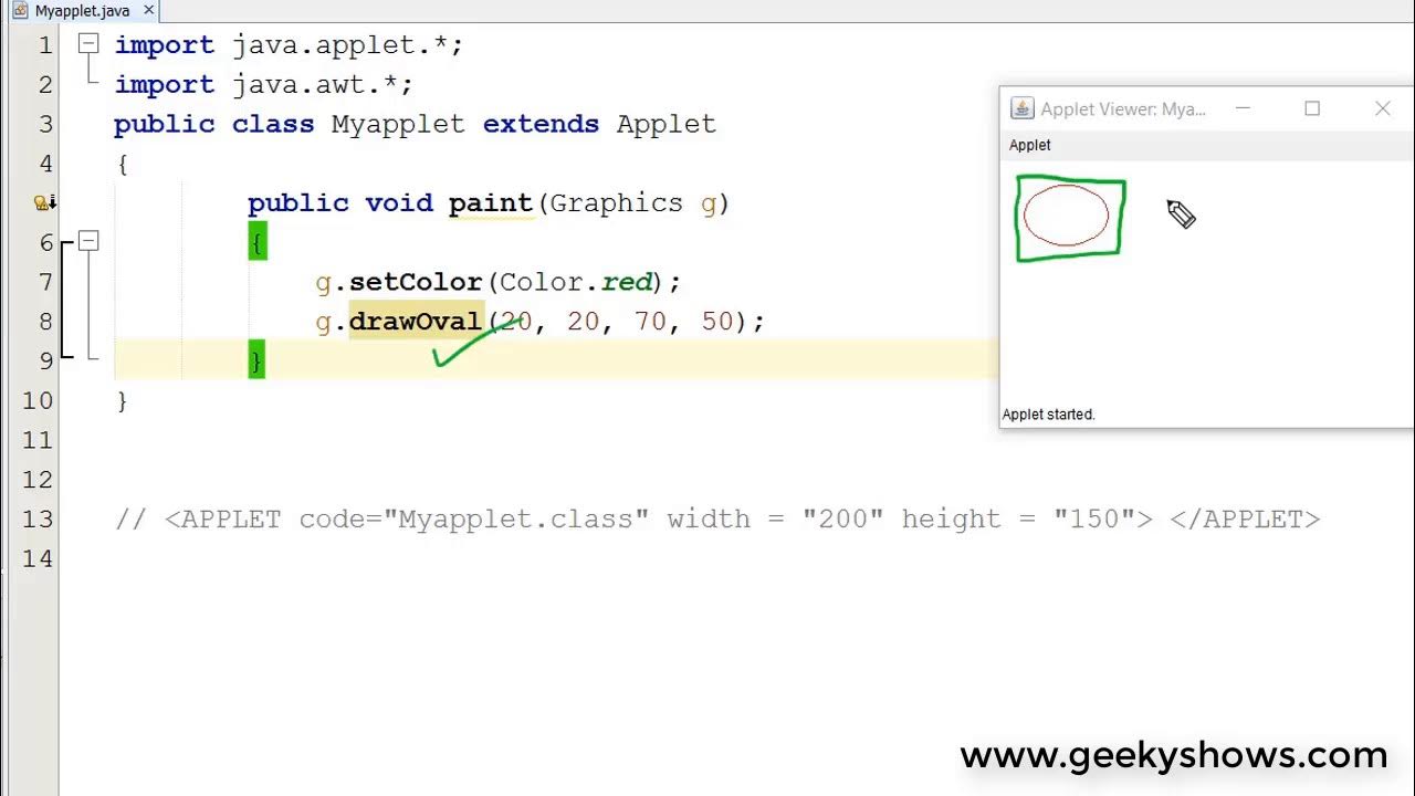 Draw Oval in Java Applet (Hindi) - YouTube