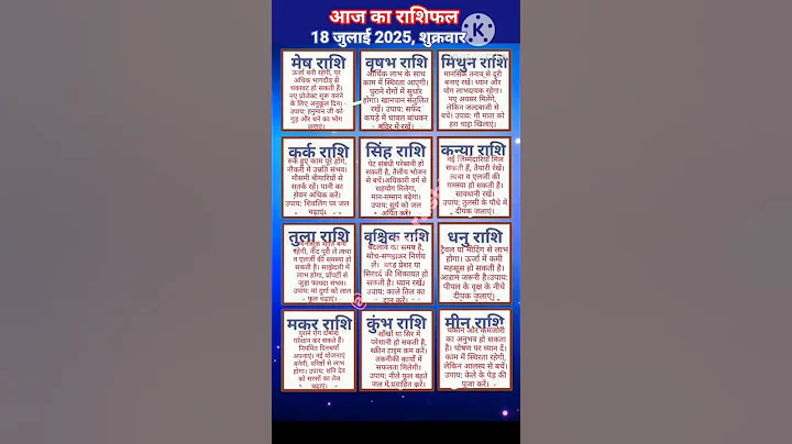 Aaj Ka Rashifal - 18 July 2025 daily horoscope | आज का राशि के अनुसार राशिफल | आज का राशिफल