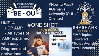 Basic Electronics – Unit 4 | OU Syllabus | Operational Amplifier All Types of  OP AMP