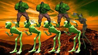 Dame Tu Cosita Song Green Alien, Halk and Siren Head Dance screenshot 3