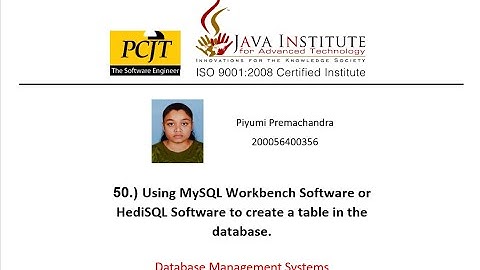 Using MySQL Workbench Software or HediSQL Software to create a table in the database.