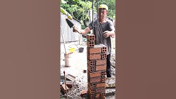 Cách xây cột gạch đổ bê tông giữa cột !cách lợi xây cột #shorts