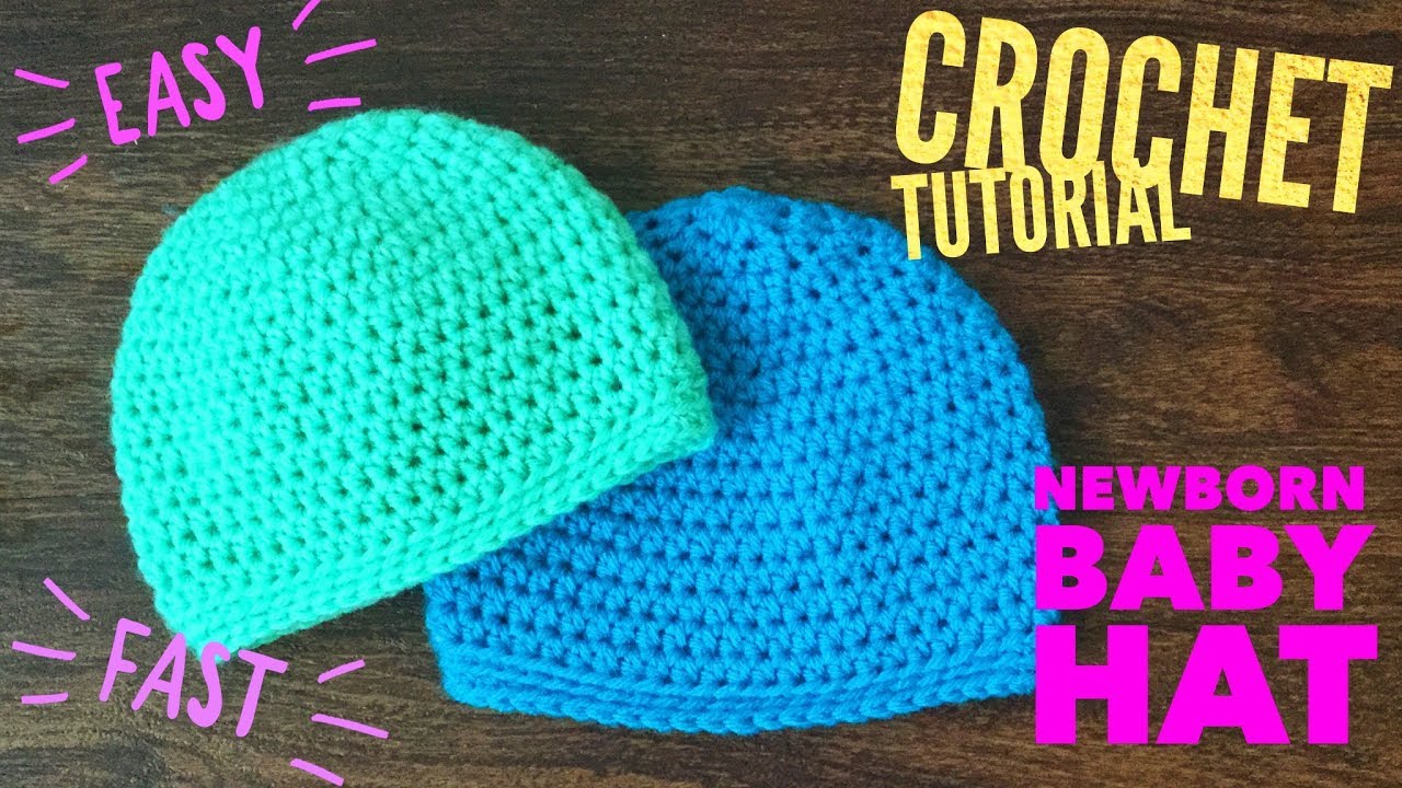 easy-crochet-baby-hat-beginner-crochet-for-newborn-beanie-youtube