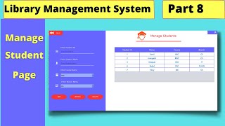 JAVA-Library Management System in java Part -8| Manage Student| JAVA and MYSQL |Full Project | 2021