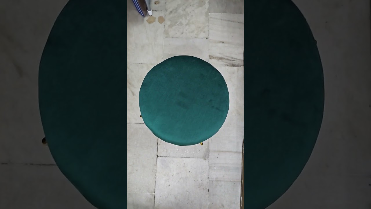 Green Cushion stool gold color frame by 