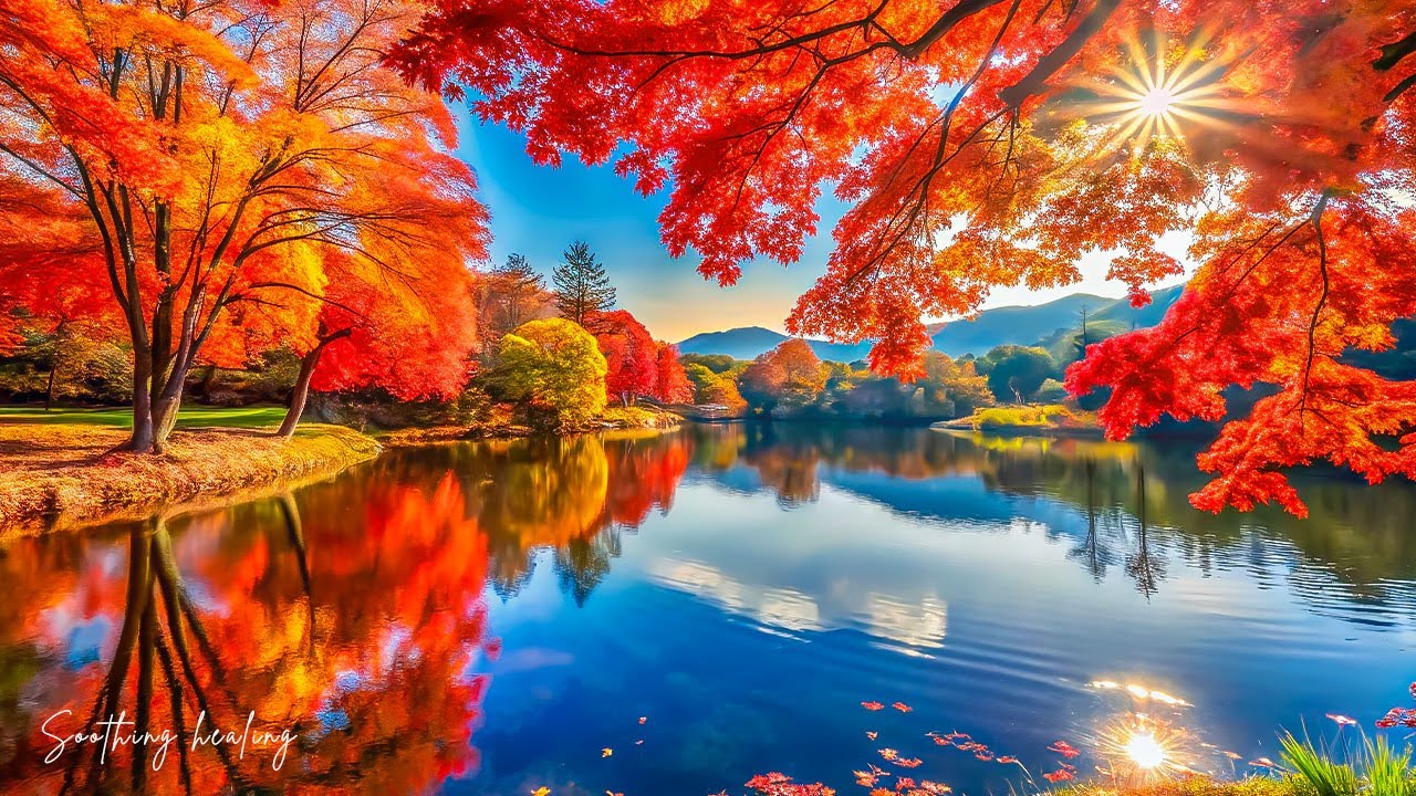 Красивая расслабляющая музыка и осенний пейзаж 🍂 Музыкальная терапия для исцеления и расслабления