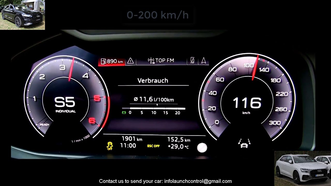 286 Hp Audi Q8 Acceleration 0100km/h & 0200km/h YouTube
