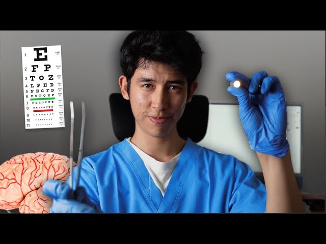 [ASMR] Real Hospital Cranial Nerve Exam *ridiculously detailed* (4K) class=