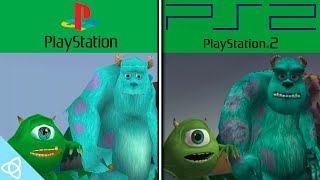 Monsters, Inc. Scream Team - PS1 vs. PS2 | Side by Side