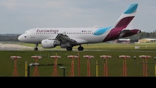Eurowings -Airbus A319-112 full departures from Birmingham International Airport BHX plane spotting