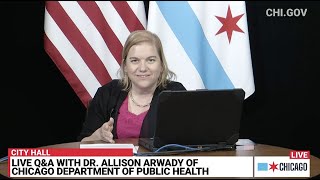 The Doc is in: #AskDrArwady June 23, 2022
A recording of the livestream on Facebook and Twitter. Dr. Allison Arwady, CDPH Commissioner, provides the latest updates on COVID-19 from City Hall in Chicago. The Doc is in: #AskDrArwady June 23, 2022